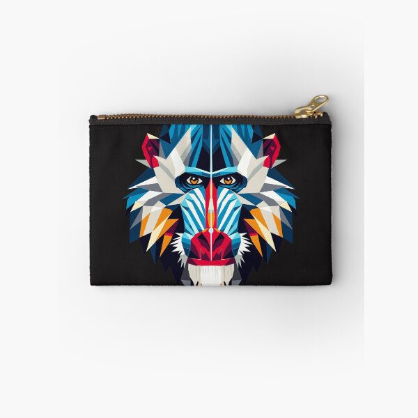 Item preview, Geometric Mandrill – Colorful monkey portrait in modern polygon style designed and sold by Kisho.
