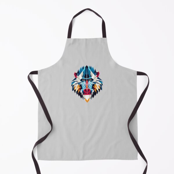 Item preview, Geometric Mandrill – Colorful monkey portrait in modern polygon style designed and sold by Kisho.