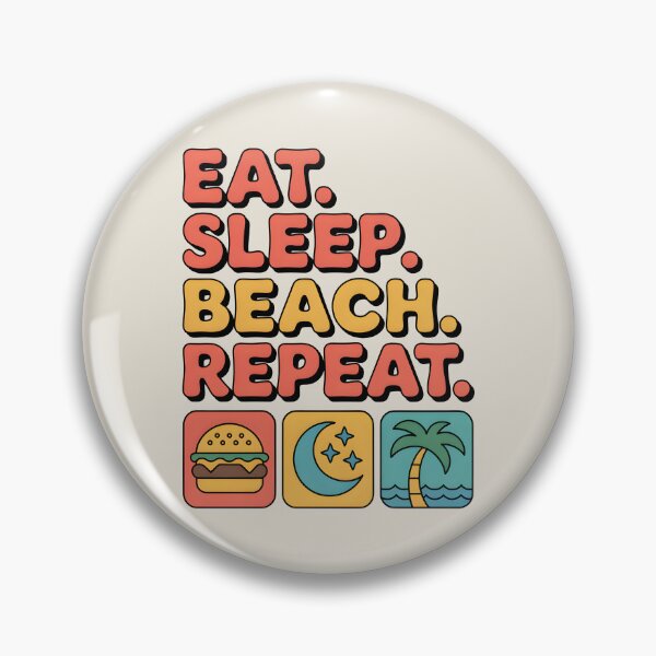 Item preview, Eat Sleep Beach Repeat Classic Summer Quote designed and sold by Jollys-ArtShop.