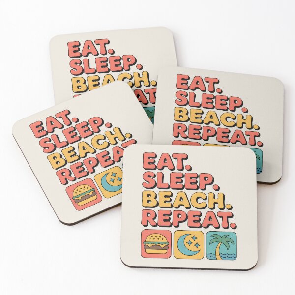Item preview, Eat Sleep Beach Repeat Classic Summer Quote designed and sold by Jollys-ArtShop.