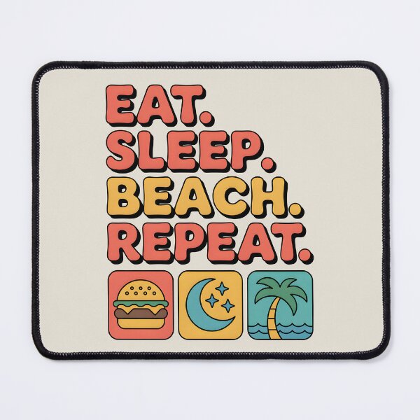 Item preview, Eat Sleep Beach Repeat Classic Summer Quote designed and sold by Jollys-ArtShop.