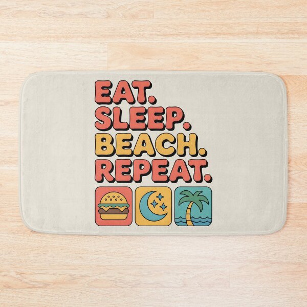 Item preview, Eat Sleep Beach Repeat Classic Summer Quote designed and sold by Jollys-ArtShop.