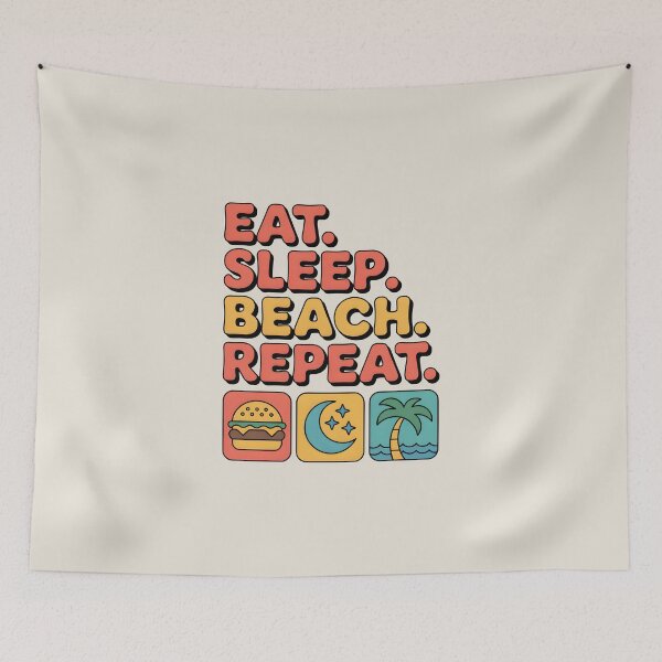 Item preview, Eat Sleep Beach Repeat Classic Summer Quote designed and sold by Jollys-ArtShop.
