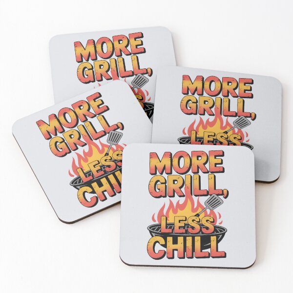 Item preview, More Grill, Less Chill Funny BBQ Summer Quote designed and sold by Jollys-ArtShop.