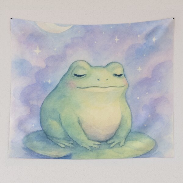 Item preview, Dreaming Frog Under the Stars – Watercolour Art designed and sold by Mjonkey.