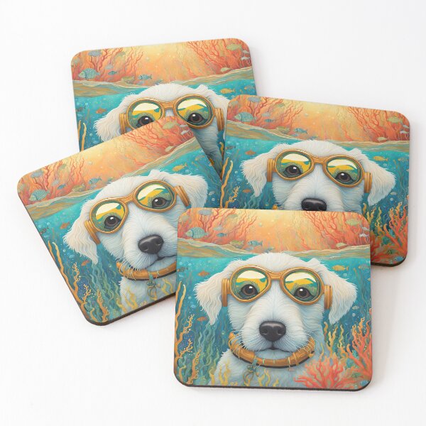 Item preview, Folk-Art Puppy snorkeling designed and sold by Colin Bentham.