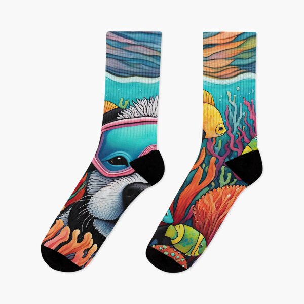 Item preview, Folk-Art Puppy snorkeling designed and sold by Colin Bentham.
