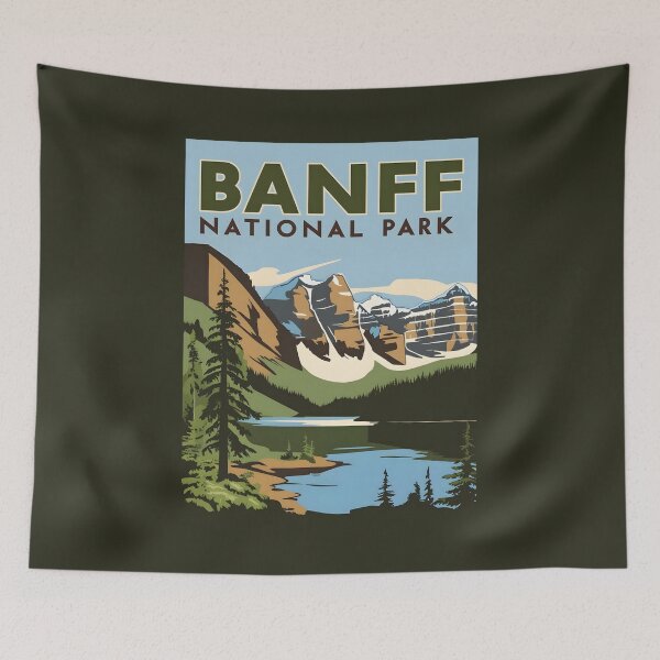 Item preview, A Vintage Travel Poster of Banff National Park - Canada  designed and sold by GoodOldVintage.