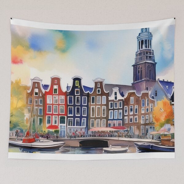 Item preview, Amsterdam skyline in water color designed and sold by Photopat.