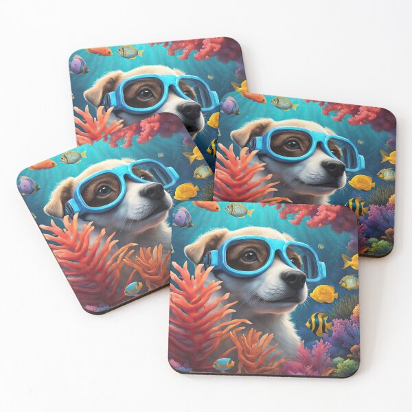 Item preview, Folk-Art Puppy snorkeling designed and sold by Colin Bentham.