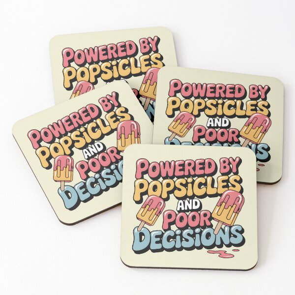 Item preview, Powered by Popsicles and Poor Decisions Funny Summer Quote designed and sold by Jollys-ArtShop.