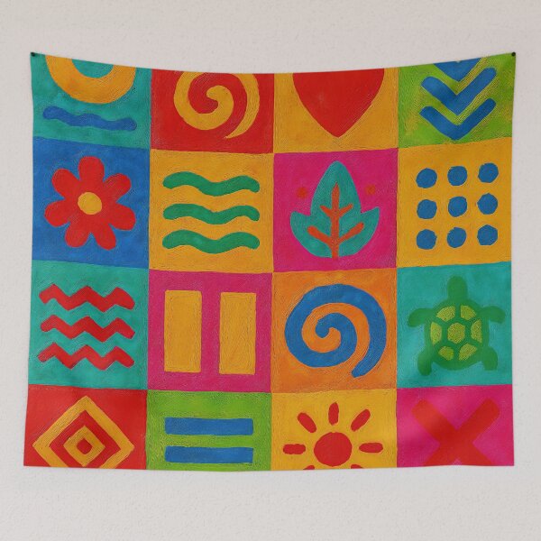Item preview, Pattern in pleasant bright tones, wall art, merch designed and sold by BoBiloArt.