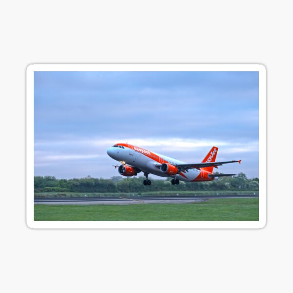 easyJet Airbus A320 G-EZWU MAN to LYS Sticker