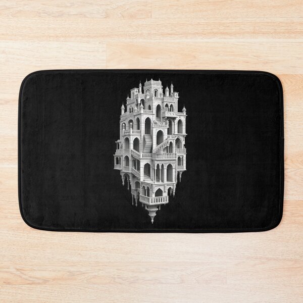 Item preview, Floating Stair Fortress – Impossible Architecture Shirt | Bold Escher-Style Vector Design | Surreal Castle Illusion designed and sold by WAUZ.