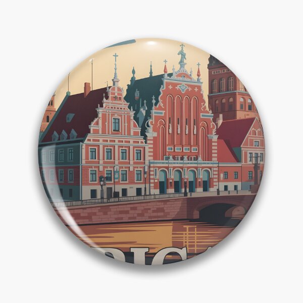Artikelvorschau, Riga Lettland Vintage Reiseposter | Retro Altstadt Illustration für Souvenirs & Bekleidung entworfen und verkauft von Zibis09.