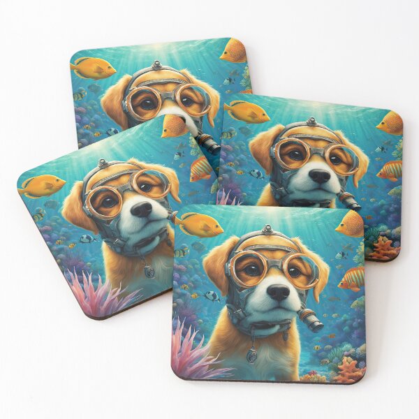 Item preview, Folk-Art Puppy snorkeling designed and sold by Colin Bentham.