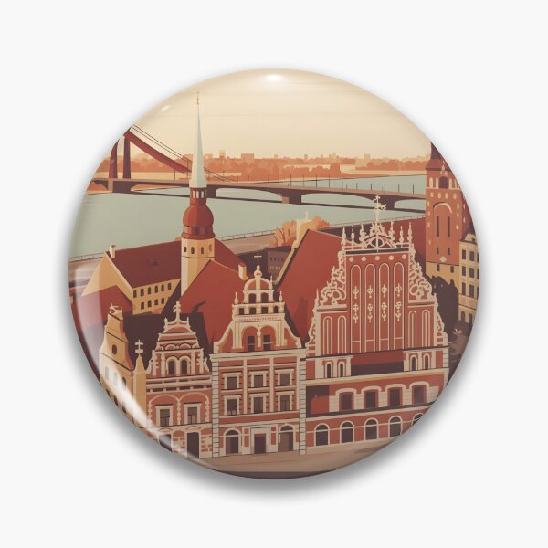 Artikelvorschau, Riga Lettland Vintage Reiseposter | Retro Altstadt Illustration für Souvenirs & Bekleidung entworfen und verkauft von Zibis09.