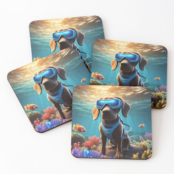 Item preview, Folk-Art Puppy snorkeling designed and sold by Colin Bentham.