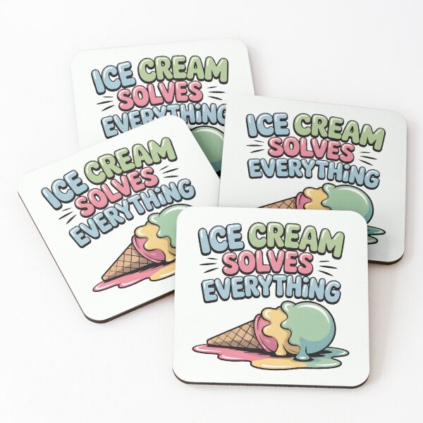 Item preview, Ice Cream Solves Everything Sweet Summer Quote designed and sold by Jollys-ArtShop.