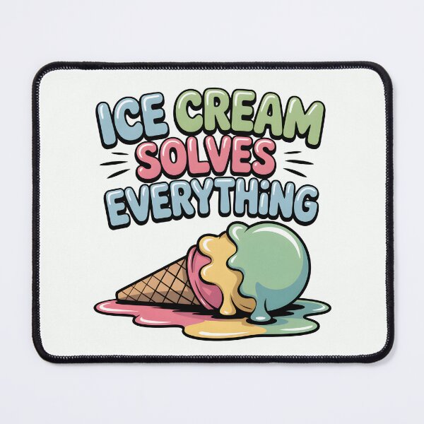 Item preview, Ice Cream Solves Everything Sweet Summer Quote designed and sold by Jollys-ArtShop.