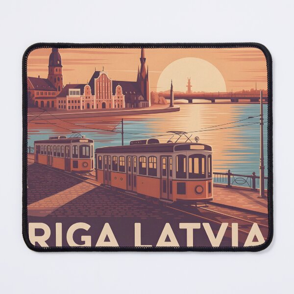 Item preview, Póster de viaje vintage de Riga, Letonia | Ilustración retro del casco antiguo para souvenirs y ropa designed and sold by Zibis09.