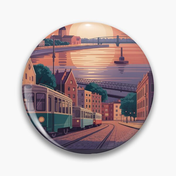 Item preview, Riga Latvia Vintage Travel Poster | Retro Old Town Illustration for Souvenirs & Apparel designed and sold by Zibis09.