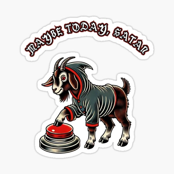 Item preview, Maybe Today, Satan - Funny Goat Design designed and sold by LucaNordic.