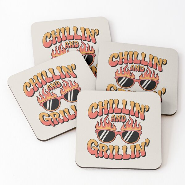 Item preview, Chillin’ and Grillin’ Fun BBQ Summer Quote designed and sold by Jollys-ArtShop.