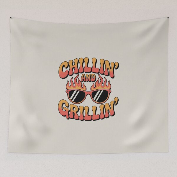 Item preview, Chillin’ and Grillin’ Fun BBQ Summer Quote designed and sold by Jollys-ArtShop.