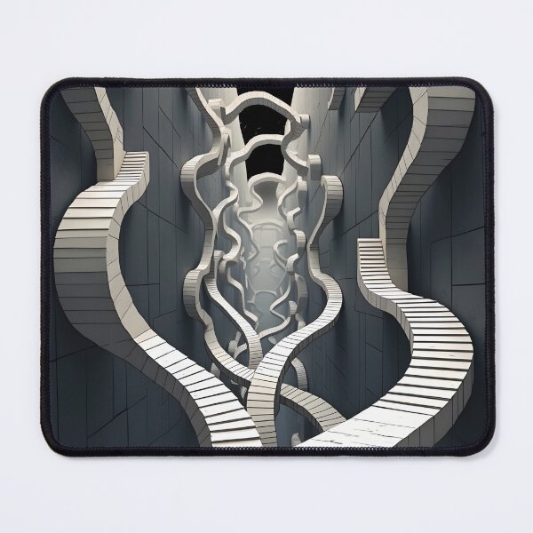 Item preview, Weird Path Through Space and Time – Escher-Inspired Impossible Stairway Shirt | Surreal Optical Illusion Vector Art designed and sold by WAUZ.
