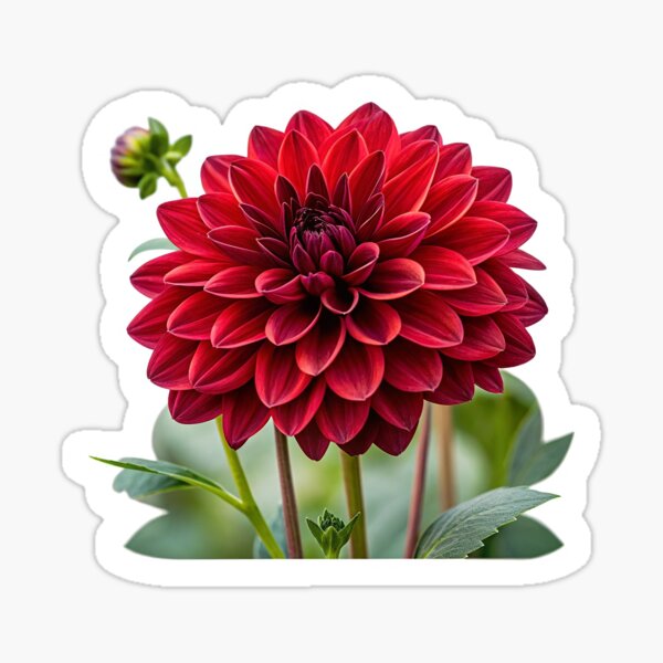Item preview, Red Dahlia flower floral designed and sold by libLiv.