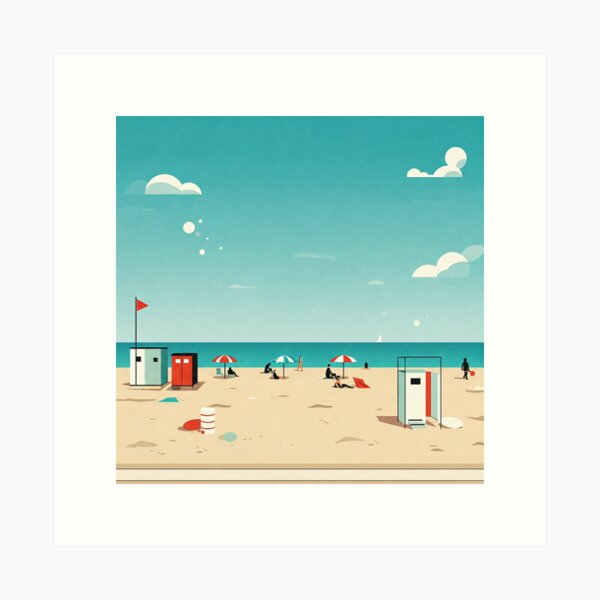 Item preview, People at the Beach designed and sold by KuenstlerOne.