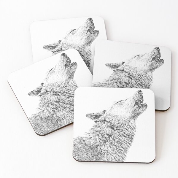 Item preview, Howling wolf image in pencil designed and sold by Alex Sharp.
