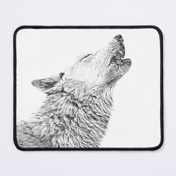 Item preview, Howling wolf image in pencil designed and sold by Alex Sharp.