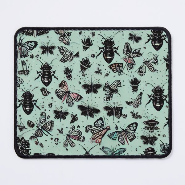 Item preview, Black Bugs And Insects On A Minty Green Background designed and sold by CarrollGene.