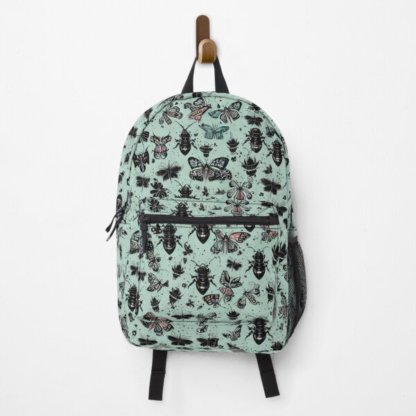Item preview, Black Bugs And Insects On A Minty Green Background designed and sold by CarrollGene.