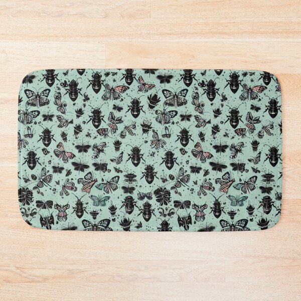 Item preview, Black Bugs And Insects On A Minty Green Background designed and sold by CarrollGene.