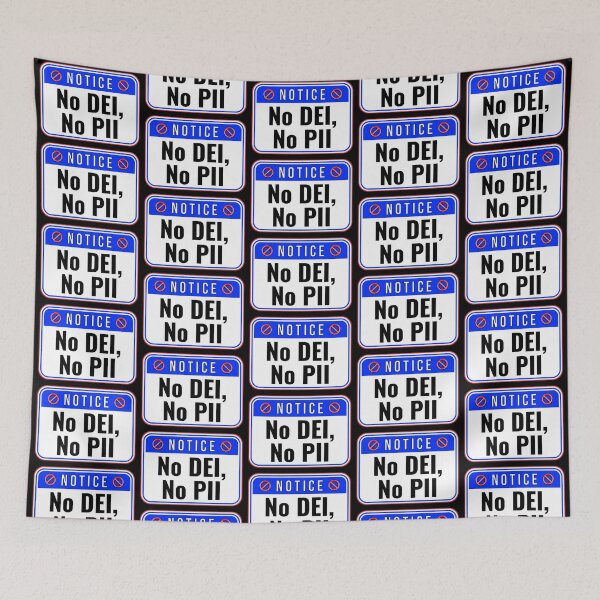 Item preview, NOTICE:  No DEI, No PII - funny warning signs designed and sold by DesignsFromTW-S.