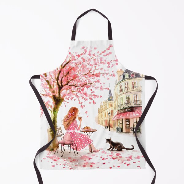 Artikelvorschau, Frühlingshafte Café-Stimmung – Pariser Illustration mit Katze entworfen und verkauft von Ramona-Gliga.