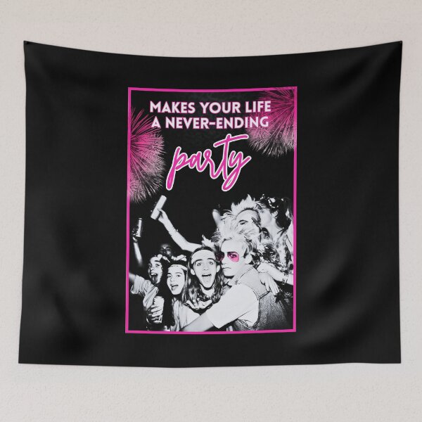 Item preview, Makes your life a never-ending party, black and white vintage-style graphics with pink elements designed and sold by silent-violin.