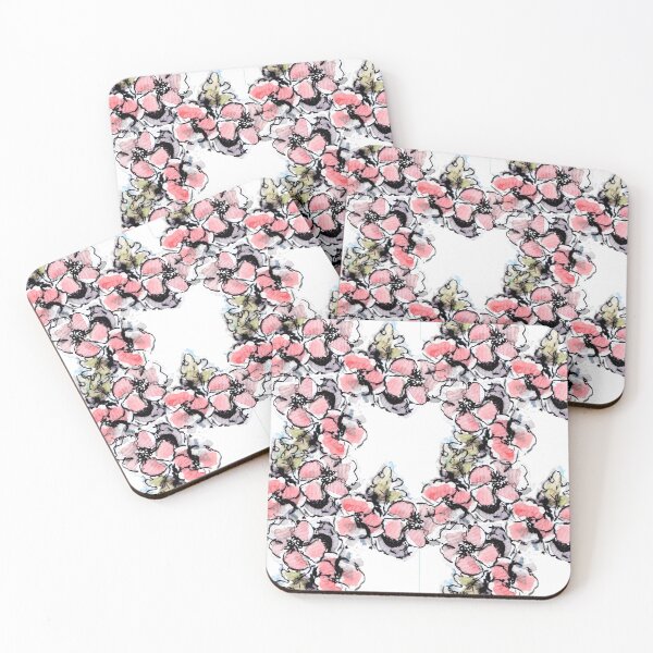 Item preview, Watercolor and ink floral pattern designed and sold by Kara Draws.