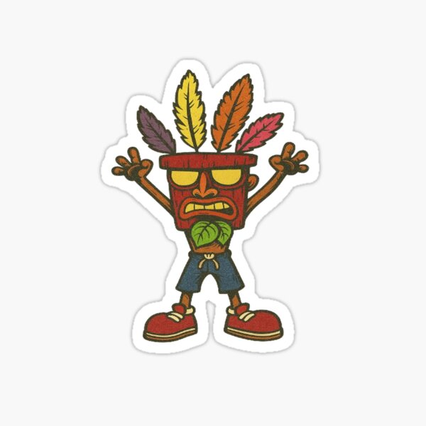 Item preview, Tribal Mask Cartoon – Retro Jungle Spirit Gaming Art designed and sold by LAS-PRINTS.