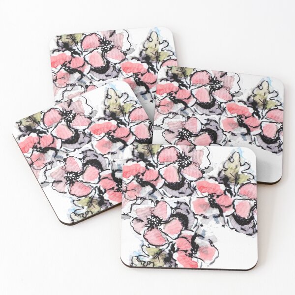 Item preview, Floral pattern, ink and watercolor designed and sold by Kara Draws.