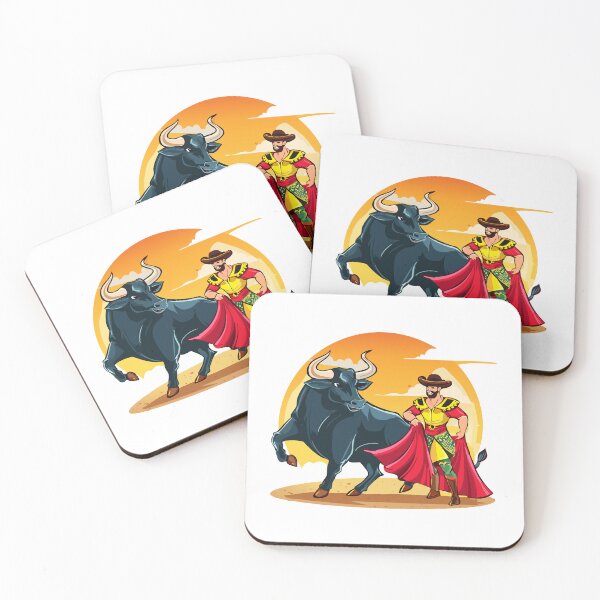 Item preview, Corrida, bullfighting in Spain, Matador, bullfighter, bullfight, bullfighter awaiting for the bul, bulls and figure of matador with red cape, Toreador is the main participant in bullfight designed and sold by Danler.