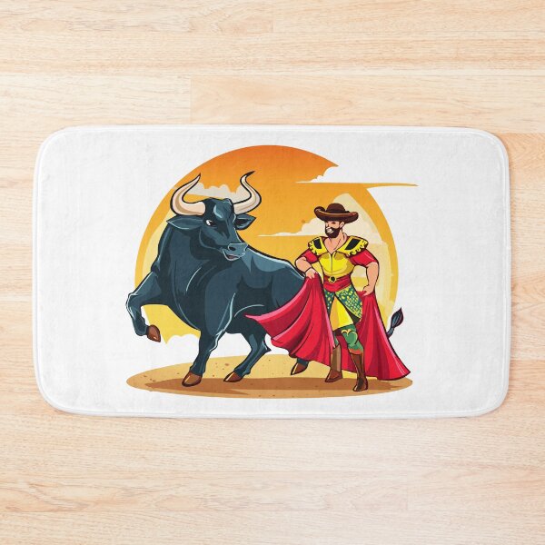 Item preview, Corrida, bullfighting in Spain, Matador, bullfighter, bullfight, bullfighter awaiting for the bul, bulls and figure of matador with red cape, Toreador is the main participant in bullfight designed and sold by Danler.
