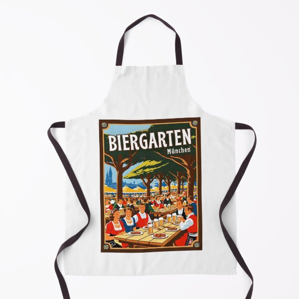 Item preview, A Vintage Travel Illustration of a Biergarten in Munich - Germany designed and sold by GoodOldVintage.