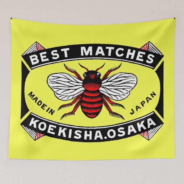 Item preview, Japanese Safety Matches Matchbox Art Big Bee Insect designed and sold by Pixelchicken.