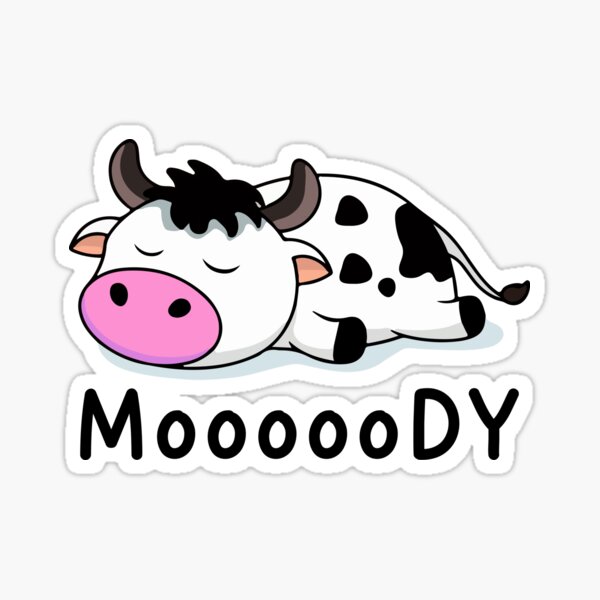 Item preview, funny cute cow mooody designed and sold by designing01Ar3.
