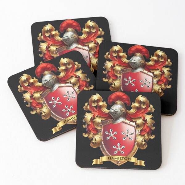 Item preview, Hamilton Family Crest  Noble Red Shield with Silver Crosslets designed and sold by Highlandkings.