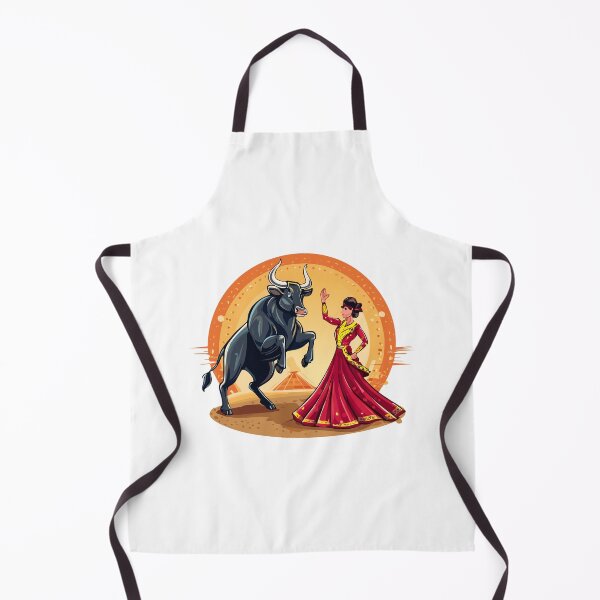 Item preview, Matador Bullfighter Spanish woman in traditional attire and bull, beauty fictional character, Corrida, bullfighting in Spain, bullfighter, bullfight, bullfighter awaiting for the bul designed and sold by Danler.